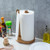 MyGift Premium Acacia Solid Wood Countertop Paper Towel Roll Stand with Easy-Tear Dispenser