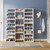 14-Tier Shoe Rack, White Shoe Storage Cabinet with 22 Open Cubbies