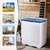 Machine Semi-automatic, Twin Tub Washer with Spin Dryer, 26lbs Capacity, Built-in Drain