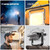 Sekrro P8 Rechargeable Magnetic Work Light, 3500LM LED Camping Lantern 20000mAh Battery, IP67 Waterproof, Stepless Dimming, Flood Light for Job Site, Emergency, Outdoor, Workshop