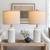 USumkky 20.5" White Modern Ceramic Bedside Lamp Set of 2 for Bedroom Decor Farmhouse Table Lamp for Living Room Office Dorm