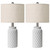 USumkky 20.5" White Modern Ceramic Bedside Lamp Set of 2 for Bedroom Decor Farmhouse Table Lamp for Living Room Office Dorm