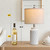 USumkky 20.5" White Modern Ceramic Bedside Lamp Set of 2 for Bedroom Decor Farmhouse Table Lamp for Living Room Office Dorm