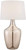 Table Lamp with USB Charging Port 31" Tall Clear Champagne Glass Off-White Tapered Drum Shade for Living Room