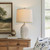 24 inch Vintage Ceramic Table Lamp with 5FT Cord - Single Farmhouse Rustic Bedside Lamp with Natural Textured Finish