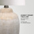 24 inch Vintage Ceramic Table Lamp with 5FT Cord - Single Farmhouse Rustic Bedside Lamp with Natural Textured Finish