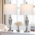 Set of 2 Modern Brushed Nickel Nightstand Lamps with USB A+C Ports for Bedroom Living Room