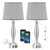 Set of 2 - Bedroom Lamps with USB C+A, 3 Way Dimmable Nightstand Lamps, Brushed Nickel Table Lamps for Living Room (Bulbs Included)