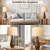 Hamucd Set of 2 Modern Farmhouse Lamp for Living Room, Rustic Resin Beside Table Lamps with Linen Shade
