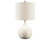 Casual Ceramic Table Lamp, Transparent White Glaze Finish, Drum Hardback Fabric Shade, 11" W x 11" D x 21" H, Off White
