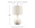 Casual Ceramic Table Lamp, Transparent White Glaze Finish, Drum Hardback Fabric Shade, 11" W x 11" D x 21" H, Off White