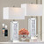 Modern Table Lamp Set of 2 Touch Control, Silver 3-Way Dimmable Mirrored Nightstand Lamps White Fabric Shade for Living Room Bedroom