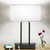 Bedside Touch Control Table Lamp with Dual USB Charging Ports 1 AC Outlet, 3 Way Dimmable Modern Nightstand Lamp with White Fabric Shade