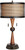 Rustic Farmhouse Table Lamp with USB and AC Power Outlet Workstation Charging Base 28.75" Tall Bronze Cherry Wood Double Drum Shade for Living Room