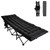 Northroad Camping Cot with Thick Mattress,Quick Set-Up Sleeping Cots with Side Pocket for Outdoor Camping, Office Nap, Home Garden, Beach, Travel, Black
