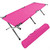 HOMSUPPLIE'S Folding Camping Cot,Outdoor Portable Camp Bed, Sleeping Cots with Carry Bag (Pink)