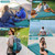 Seektain Inflating Sleeping Pad Mattress for Camping: Inflatable Camping Bed with Built-in Foot Pump for Tent - 4" Extra Thick Mat Air Cot for Floor - Blue