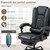 6-Point Heated Massage Office Chair with Footrest, Ergonomic Home Desk Chair with Lumbar Support
