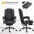 6-Point Heated Massage Office Chair with Footrest, Ergonomic Home Desk Chair with Lumbar Support