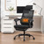 Kneading Massage Office Chair with Foot Rest, Reclining Home Office Desk Chair Adjustable Mesh Computer Desk Chair with Wheels