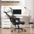 Kneading Massage Office Chair with Foot Rest, Reclining Home Office Desk Chair Adjustable Mesh Computer Desk Chair with Wheels