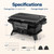 VIVOHOME Rectangle Cast Iron Charcoal Grill with Double-Sided Grate
