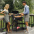 Charcoal Grill with Side Table, BBQ Grill Outdoor Smoker Grill with Wheels