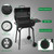 Charcoal Grill with Side Table, BBQ Grill Outdoor Smoker Grill with Wheels