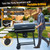 Charcoal BBQ Grills Outdoor: Spacious Barrel Barbecue Grill with Side Front Table
