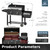 49" 2 in 1 Charcoal Grill & Smoker Combo, Outdoor Grill with Enamel Coated Charcoal Tray