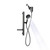 Shower Kit + Filter, Black - Slide bar, 3 Spray Functions Plus Pause, Extra