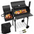 Outdoor Charcoal Grill with Cover, Large Barrel BBQ Grill with Offset Smoker