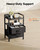 Nightstand with Charging Station & LED Light Strip, Night Stand with Storage Shelf & 2 Fabric Drawers