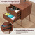 Modern Night Stand with Charging Station,Farmhouse Bedside Table with 2 Drawers,Tall Side Table for Bedroom,Walnut