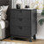 Xixini Fluted Nightstand with 3 Storage Drawers, 24" Wide Wood Bedside Table with Mental Handle