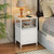 Side Tables with USB Ports & Outlets, Night Stand with Storage Shelf & Hooks, for Living Room/Bedroom, White