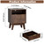 Fluted Nightstand Set of 2 with Charging Station, Modern Bedside Table with 2 Drawers, End Table with Open Storage