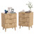 Natural Nightstand Set of 2 with Storage, Wood Bedside Tables for Living Room, Bedroom (Wooden)