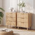 Natural Nightstand Set of 2 with Storage, Wood Bedside Tables for Living Room, Bedroom (Wooden)