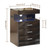 Treocho Led Nightstand with Hidden Space, Modern Night Stand with Charging Station, 3 Drawer Smart Nightstand with Glossy Finish