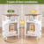 Yoobure Farmhouse NightStand with Charging Station，Wood Night Stand End Table with USB Ports, LED Bed Side Table with Storage Cabinet