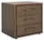SAFAVIEH Couture Home Collection Rosey Brown 3-Drawer Wood Nightstand Table (Fully Assembled)