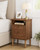 Modern Side Accent Table with Open Shelf, Wooden Top Bedside End Table for Bedroom, Living Room, Walnut