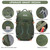 MIVENTO Hiking Backpack with Front Open Pockets, Wire Support Rear Panel, Splash-Resistant Nylon, for Men Women Outdoor Travel (Green)