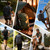 MIVENTO Hiking Backpack with Front Open Pockets, Wire Support Rear Panel, Splash-Resistant Nylon, for Men Women Outdoor Travel (Black)