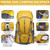 MIVENTO 50L Hiking Backpack - Water-Resistant Nylon Bag with Flap Top, Camping Travel Backpack for Men Women (Yellow)