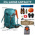 MIVENTO 35L Hiking Backpack - Water-Resistant Nylon Bag with Top Flap Cover, Camping Travel Daypack for Men Women ﻿ (Green)