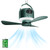 geonfi Wireless Portable Ceiling Fan with Remote, 3-Blade Design, 10040mAh Battery Operated, USB Rechargeable Hanging Fan with Hook for Tent, Camping, Outdoor, Type-C Rechargeable (Green)