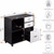 FCH Wood File Cabinet with 3 Drawer and 2 Open Shelves Office Storage Cabinet with Wheel Printer Stand, 
