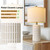 PoKat 20.75" Small Modern Ceramic Table Lamps Set of 2 for Bedroom, White Bedside Lamps for Night Stands